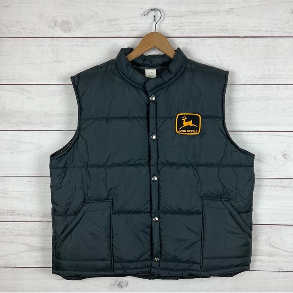 Vintage 1980s John Deere Puffer Vest Jacket XL